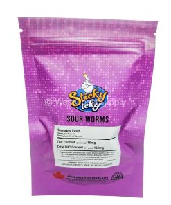 Sticky Icky Sour Worms 150mg